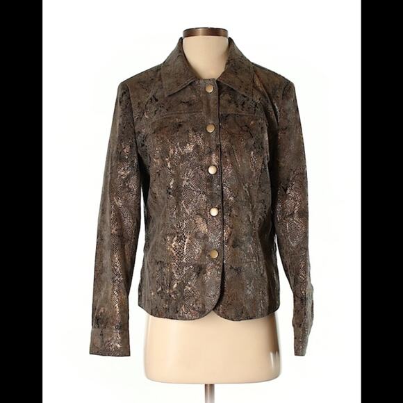 Erin London metallic corduroy button down jacket, small - Picture 3 of 9